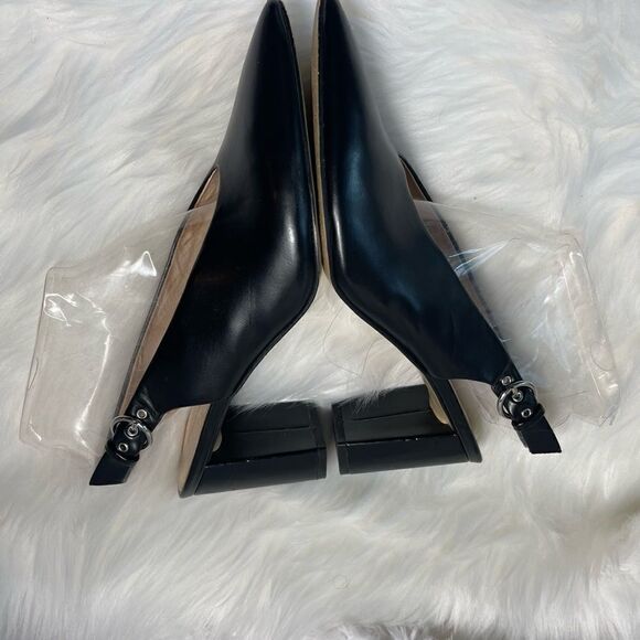Chinese Laundry leather black heels with adjustable strap pointed toe SZ9.5 - Picture 7 of 8